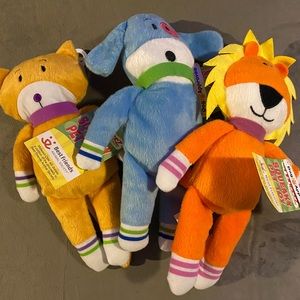 Trio of Monkeez & Friends Dog Toys